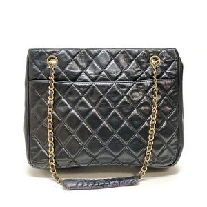 Chanel  Black Lamb Skin Tote